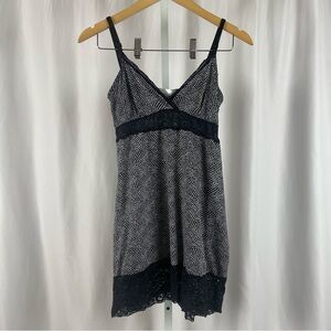 Marilyn Monroe Medium Lace Abstract Polka Dot Slip Dress Nightgown Silky Satiny